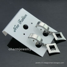 Wholesale 316L Stainless Steel Silver Tone Huggie Earring jewelry for men HE-0087-1